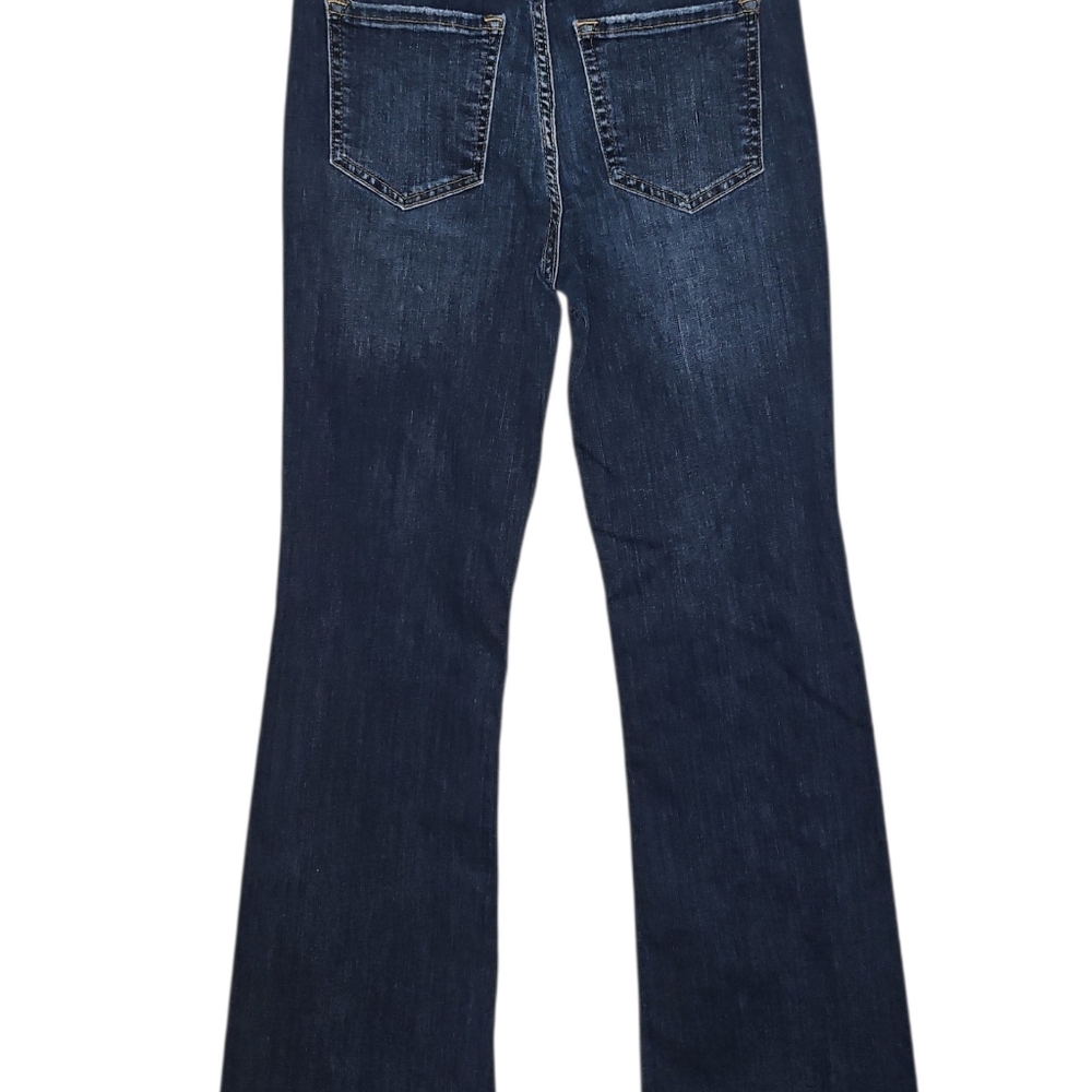 Sneak Peek Dark Wash Boho Flare Jeans with Side Slit & High Waist 26 - Picture 13 of 13